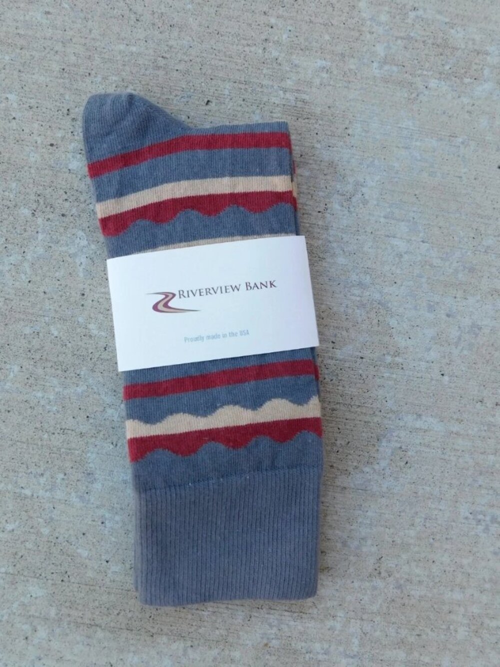 RIVERVIEW BANK Made in the USA Socks Mens 6-12 Womens 7-13 UNISEX